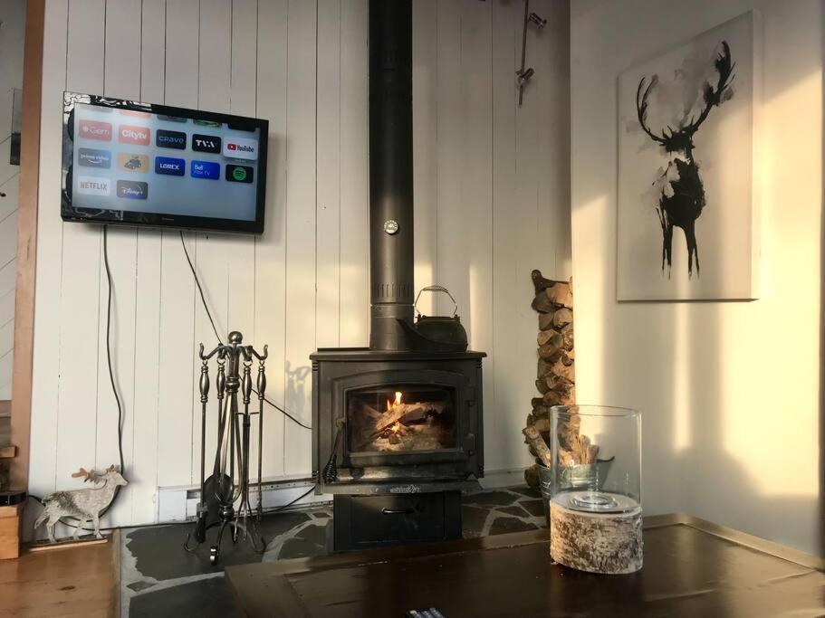 Om Chalet 2 Avec Spa Et Foyer Borde Du Fleuve St-Pierre-de-l'Île-d'Orléans Extérieur photo